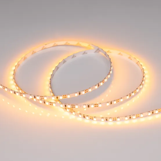 Фото #4 товара Светодиодная лента RT-A120-5mm 12V Yellow (9.6 W/m, IP20, 5m) (Arlight, 9.6 Вт/м, IP20)