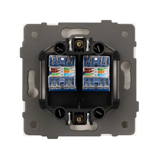 Фото #2 товара Механизм компьютерной розетки двойной SCT-TENDO-MPC2-PL-WH (RJ-45, CAT6) (Arlight, Белый)