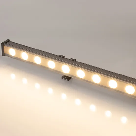 Фото #2 товара Линейный прожектор AR-LINE-1000-24W Warm2700 (GR, 15x60 deg, 230V) (Arlight, IP65 Металл, 3 года)