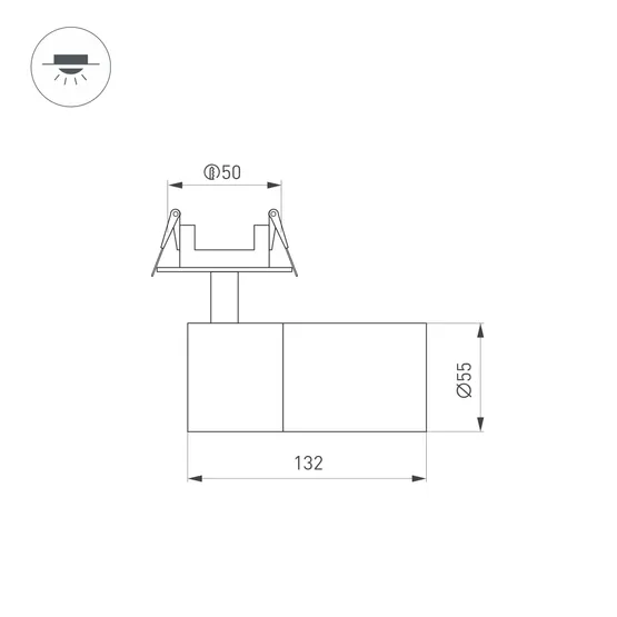 Фото #8 товара Светильник LGD-ARTEMIS-BUILT-FLAP-R55-12W Warm3000 (WH, 8-80 deg, 230V) (Arlight, IP20 Металл, 5 лет)