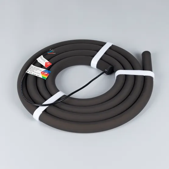 Фото #4 товара Светодиодная лента герметичная MOONLIGHT-BLACK-SIDE-G280-D25mm 24V RGB 360deg (14.4 W/m, IP65, 3m, wire x1) (Arlight, Вывод боковой, 3 года)