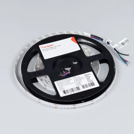 Фото #7 товара Светодиодная лента CSP-X840-12mm 24V RGBW-Day (17.2 W/m, IP20, 5m)  (Arlight, 5 лет)