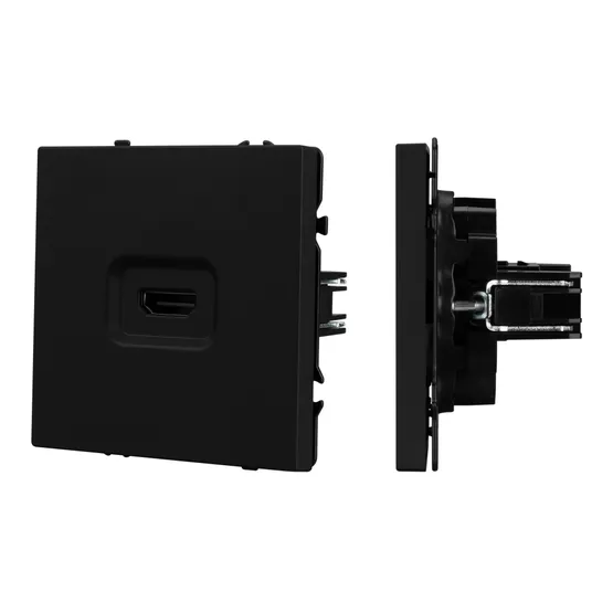Фото товара ARL NOBE Розетка HDMI софт-тач черный оникс SCT-MHD1-SFPL-BK (Arlight, -)