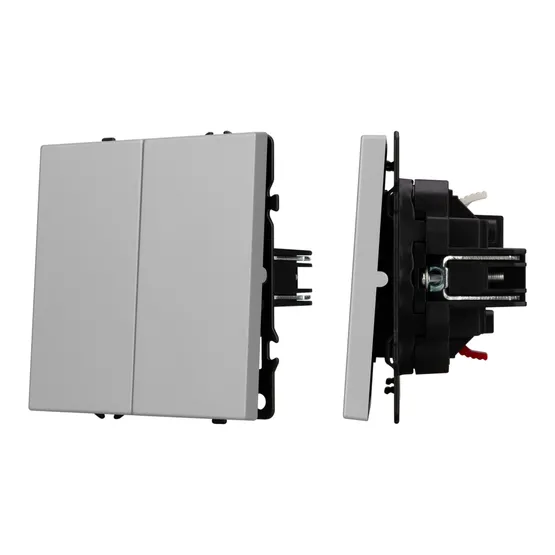 Фото #1 товара ARL NOBE Выключатель звонковый 2 кл софт-тач никель SWT-MKR2-SFPL-IS (250V, 10A) (Arlight, -)