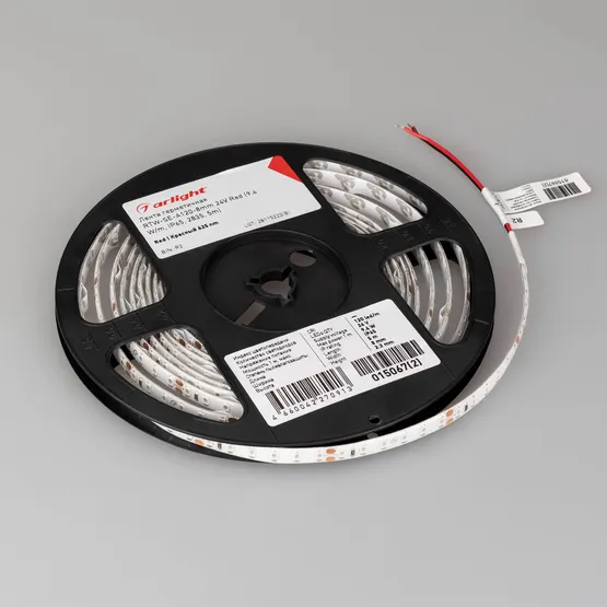Фото #2 товара Светодиодная лента герметичная RTW-SE-A120-8mm 24V Red (9.6 W/m, IP65, 2835, 5m) (Arlight, -)