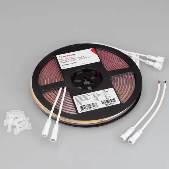 Фото #4 товара Светодиодная лента герметичная SPI-COB-PS-X378-14mm 24V Day4000-PX63-BPT (7 W/m, IP67, 5m) (Arlight, бегущий огонь)