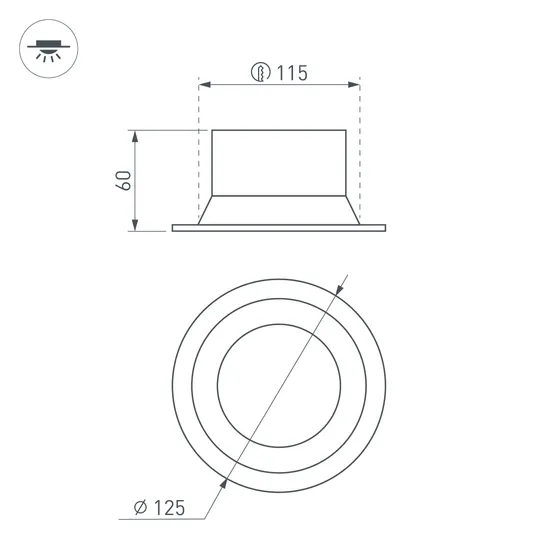 Фото #7 товара Светильник MS-BREEZE-BUILT-R125-16W Warm3000 (BK, 85 deg, 230V) (Arlight, IP20 Металл, 3 года)