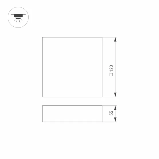 Фото #6 товара Светильник SP-QUADRO-S120x120-12W Warm3000 (WH, 120 deg, 230V) (Arlight, IP40 Металл, 3 года)