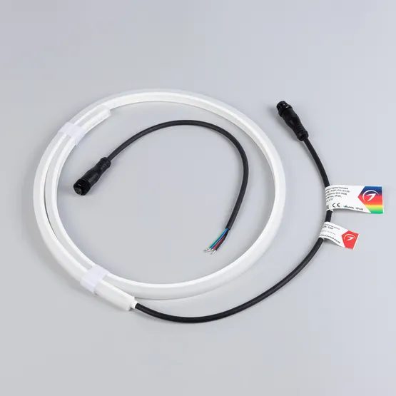 Фото #7 товара Светодиодная лента герметичная WAVE-TOP-PU-H120-10x10mm 24V RGB (10 W/m, IP68, 1m, wire x1) (Arlight, Вывод боковой, 3 года)