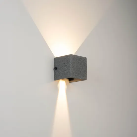 Фото #3 товара Светильник LGD-PERAN-WALL-S120x120-6W Warm3000 (BK, 0-80 deg, 230V) (Arlight, IP65 Бетон, 3 года)