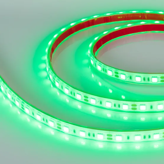 Фото #4 товара Светодиодная лента RTW 2-5000PGS 12V Green 2x (5060, 300 LED, LUX) (Arlight, 14.4 Вт/м, IP67)