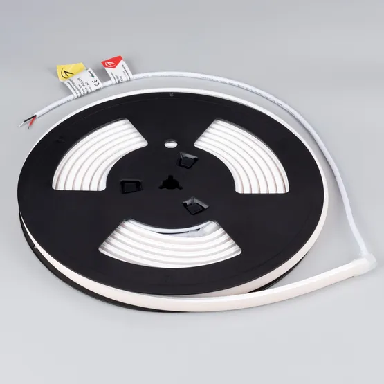 Фото #2 товара Светодиодная лента герметичная MOONLIGHT-TOP-X320-11x7mm 24V Warm2300 (10 W/m, IP65, CSP, 5m, wire x2) (Arlight, Силикон)