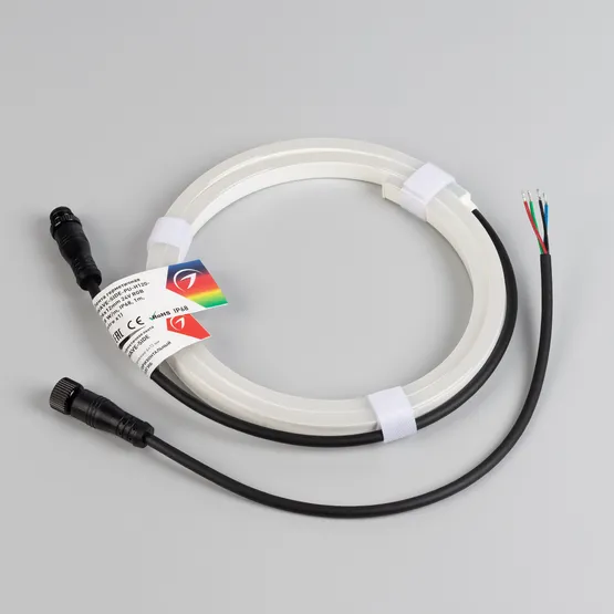Фото #5 товара Светодиодная лента герметичная WAVE-SIDE-PU-H120-06x12mm 24V RGB (8 W/m, IP68, 1m, wire x1) (Arlight, Вывод прямой, 3 года)