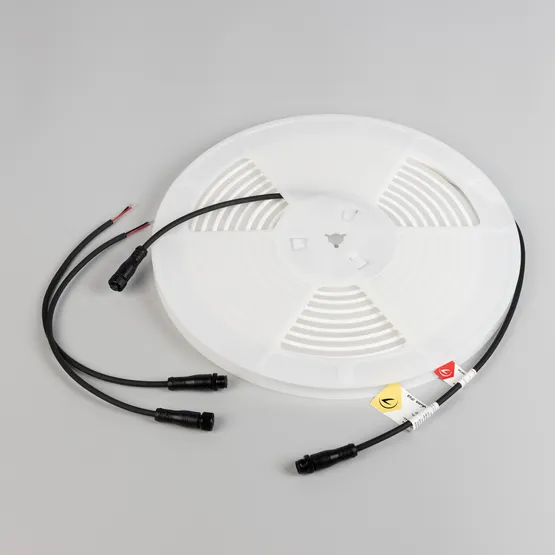 Фото #2 товара Светодиодная лента герметичная WAVE-TOP-PU-A144-10x10mm 24V Warm2700 (5 W/m, IP68, 5m, wire x2) (Arlight, Вывод боковой, 3 года)