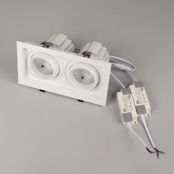 Фото #2 товара Светильник MS-VORTEX-BUILT-S250x140-2x30W Warm3000 (WH-WH, 50 deg, 230V) (Arlight, IP20 Металл, 5 лет)