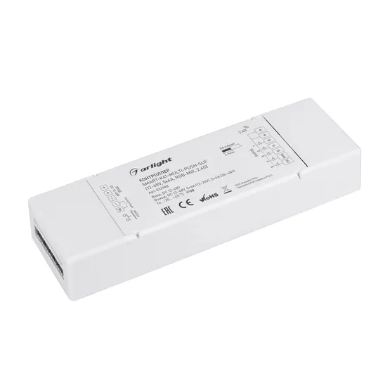 Фото товара Контроллер SMART-K41-MULTI-PUSH-SUF (12-48V, 5x6A, RGB-MIX, 2.4G) (Arlight, IP20 Пластик, 5 лет)