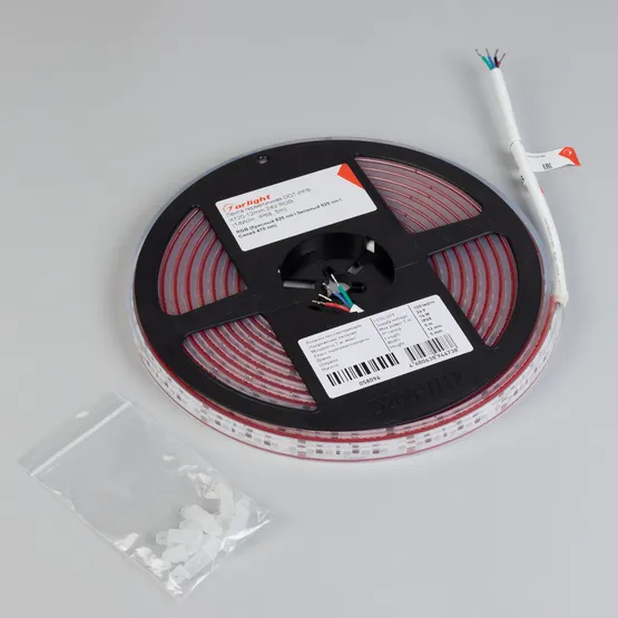 Фото #2 товара Светодиодная лента герметичная DOT-PFS-X120-12mm 24V RGB (14 W/m, IP68, 5m) (Arlight, 5 лет)