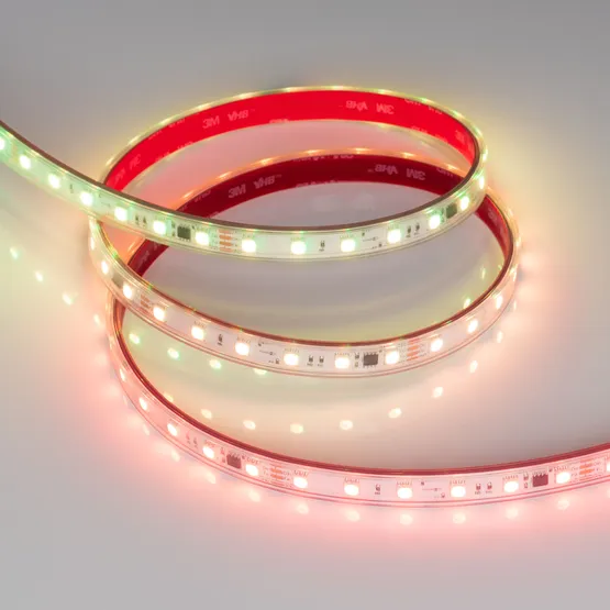 Фото #5 товара Светодиодная лента герметичная SPI-PS-B60-12mm 24V RGB-PX6-BPT (12 W/m, IP67, 5060, 5m) (Arlight, бегущий огонь)