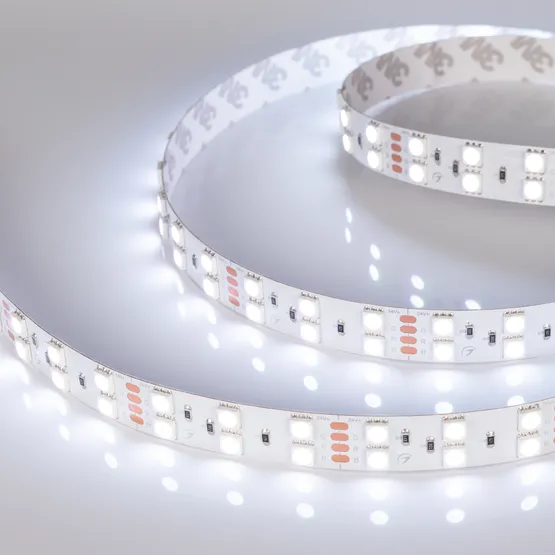Фото #4 товара Светодиодная лента RT-B120-15mm 24V RGB (28.8 W/m, IP20, 5060, 5m) (Arlight, Открытый)