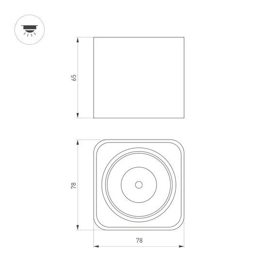 Фото #6 товара Светильник SP-DICE-S78x78-10W Warm3000 (BK, 24 deg, 230V) (Arlight, IP54 Металл, 5 лет)