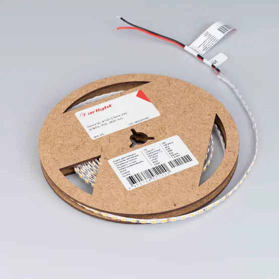 Фото #3 товара Светодиодная лента UL-A140-3.5mm 24V Warm2700 (6 W/m, IP20, 2835, 5m) (Arlight, узкая)