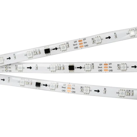 Фото #2 товара Светодиодная лента герметичная SPI-SE-B30-10mm 12V RGB-PX3 (7.2W/m, IP65, 5060, 5m) (Arlight, бегущий огонь)