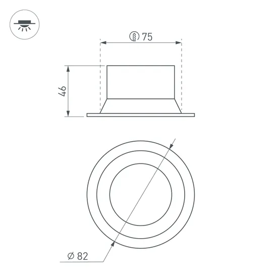 Фото #7 товара Светильник MS-BREEZE-BUILT-R82-9W Warm2700 (WH, 85 deg, 230V) (Arlight, IP20 Металл, 5 лет)