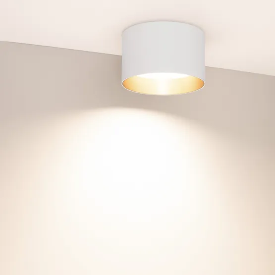 Фото #3 товара Светильник SP-BISCOTTO-R140-15W Warm3300-MIX (WH-GD, 80 deg, 230V) (Arlight, IP54 Металл, 5 лет)