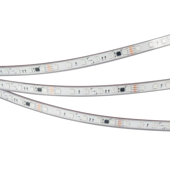 Фото #3 товара Светодиодная лента герметичная SPI-PS-B60-12mm 24V RGB-PX6-BPT (12 W/m, IP67, 5060, 5m) (Arlight, бегущий огонь)