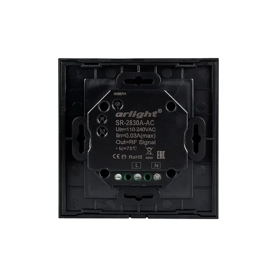 Фото #3 товара Панель Sens SR-2830A-RF-IN Black (220V,DIM,4 зоны) (Arlight, IP20 Пластик, 3 года)