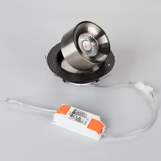 Фото #2 товара Светильник SP-PLURIO-BUILT-TRIMLESS-R120-9W Warm3000 (BK-NI, 36 deg, 230V) (Arlight, IP20 Металл, 3 года)