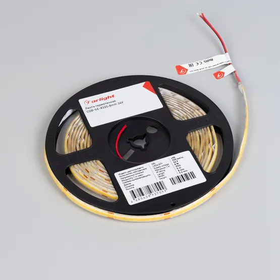 Фото #2 товара Светодиодная лента герметичная COB-SE-X320-8mm 24V Warm2700 (8 W/m, IP65, 5m) (Arlight, -)