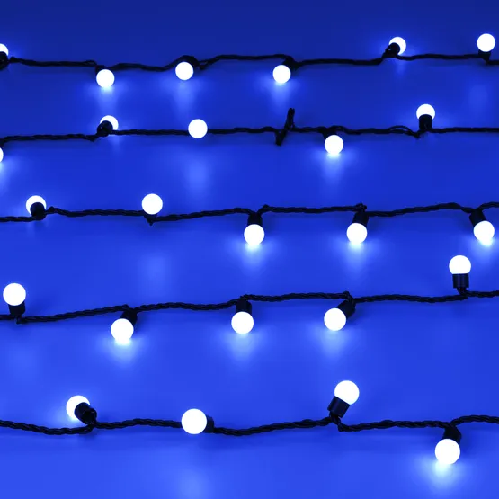Фото #4 товара Светодиодная гирлянда ARD-BALL-CLASSIC-D17.5-10000-BLACK-100LED BLUE (230V, 7W) (Ardecoled, IP65)