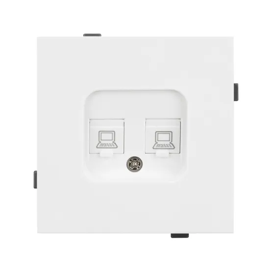 Фото #3 товара Механизм компьютерной розетки двойной SCT-TENDO-MPC2-PL-WH (RJ-45, CAT6) (Arlight, Белый)