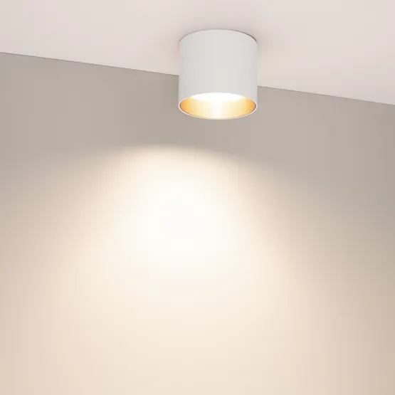 Фото #5 товара Светильник SP-BISCOTTO-R90-8W Warm3300-MIX (WH-GD, 80 deg, 230V) (Arlight, IP54 Металл, 5 лет)