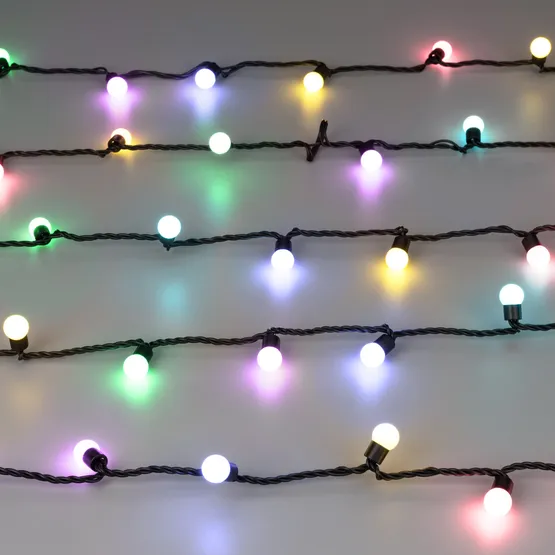Фото #4 товара Светодиодная гирлянда ARD-BALL-CLASSIC-D17.5-20000-BLACK-200LED RGB (230V, 14W) (Ardecoled, IP65)