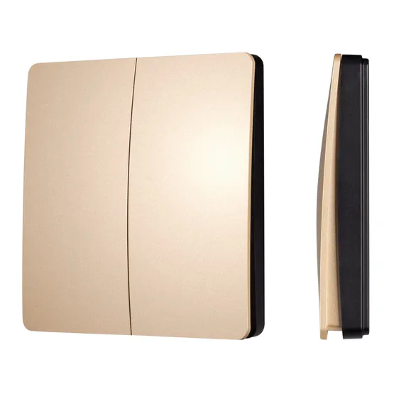 Фото #1 товара INTELLIGENT ARLIGHT Кнопочная панель KINETIC-801-22-2G-WP-SUF Gold (No battery, IP67, 433Mhz) (IARL, IP67 Пластик, 3 года)