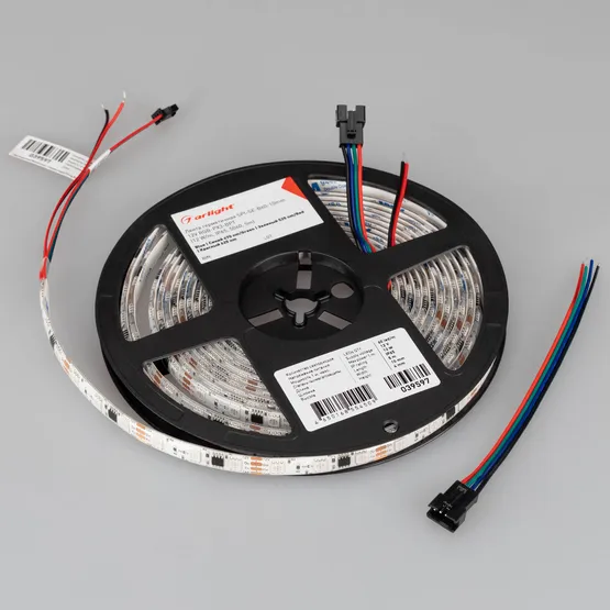 Фото #4 товара Светодиодная лента герметичная SPI-SE-B60-10mm 12V RGB-PX3-BPT (12 W/m, IP65, 5060, 5m) (Arlight, бегущий огонь)