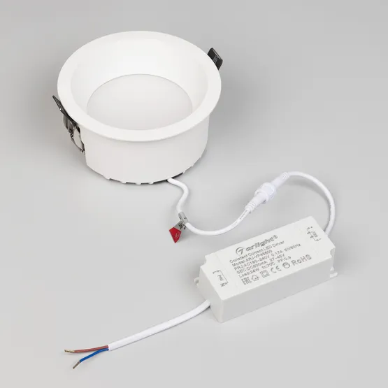 Фото #3 товара Светильник MS-DROP-BUILT-R137-24W Day4000 (WH, 90 deg, 230V) (Arlight, IP54 Металл, 5 лет)