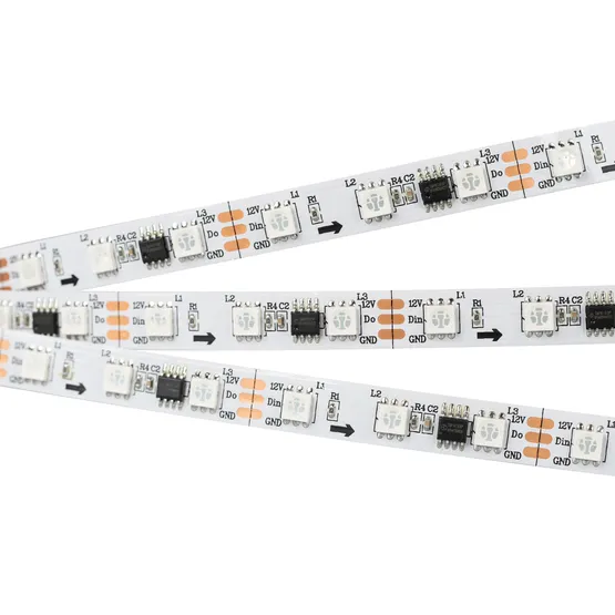 Фото #2 товара Светодиодная лента SPI-B60-10mm 12V RGB-PX3 (14.4 W/m, IP20, 5060, 5m) (Arlight, Открытый, IP20)