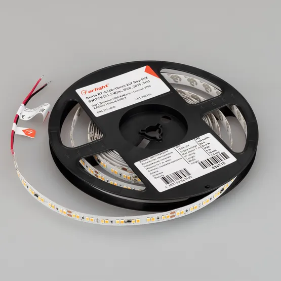 Фото #2 товара Светодиодная лента RT-A168-10mm 24V Day-MIX SWITCH (21.3 W/m, IP20, 2835, 5m) (Arlight, изм.ЦТ вкл-выкл)