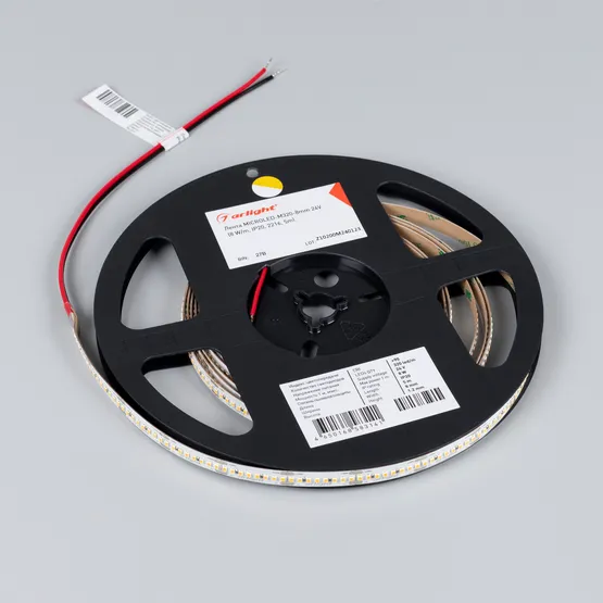 Фото #2 товара Светодиодная лента MICROLED-M320-8mm 24V Day4000 (8 W/m, IP20, 2216, 5m) (Arlight, 130 лм/Вт)