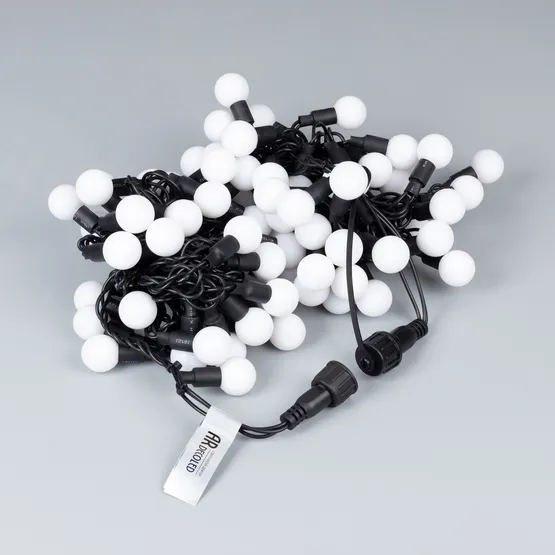 Фото #2 товара Светодиодная гирлянда ARD-BALL-PRO-D23-10000-BLACK-80LED RGB (230V, 7W) (Ardecoled, IP65)
