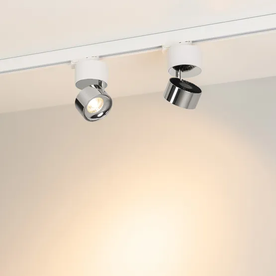 Фото #3 товара Светильник SP-PLURIO-TRACK-4TR-R77-9W Warm3000 (WH-CHR, 36 deg, 230V) (Arlight, IP20 Металл, 3 года)