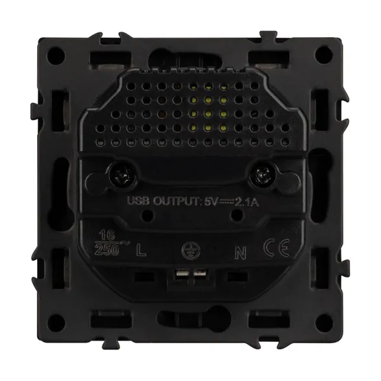 Фото #3 товара Механизм розетки с USB зарядкой SCT-NOBE-MUAA-SFPL-BK (230V, 16A) (Arlight, Черный оникс)