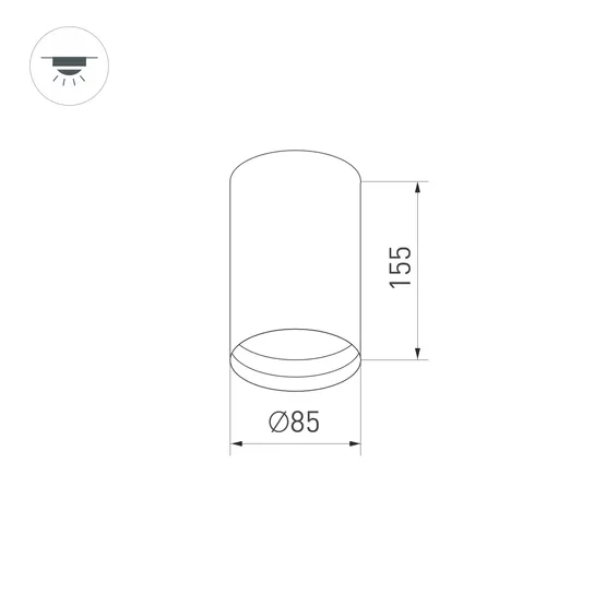 Фото #9 товара Светильник SP-POLO-SURFACE-R85-15W White5000 (WH-BK, 40 deg) (Arlight, IP20 Металл, 3 года)