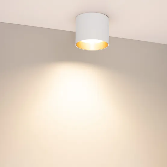 Фото #3 товара Светильник SP-BISCOTTO-R90-8W Warm3300-MIX (WH-GD, 80 deg, 230V) (Arlight, IP54 Металл, 5 лет)