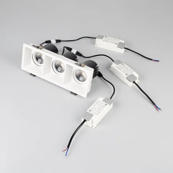 Фото #3 товара Светильник MS-FLOW-BUILT-S230x85-3x12W Warm3000 (WH, 15 deg, 230V) (Arlight, IP20 Металл, 5 лет)