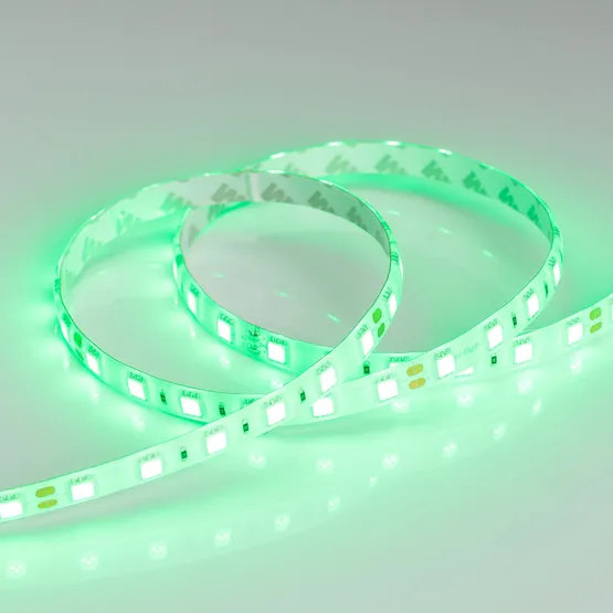 Фото #4 товара Светодиодная лента RTW 2-5000SE 24V Green 2x (5060, 300 LED, LUX) (Arlight, 14.4 Вт/м, IP65)
