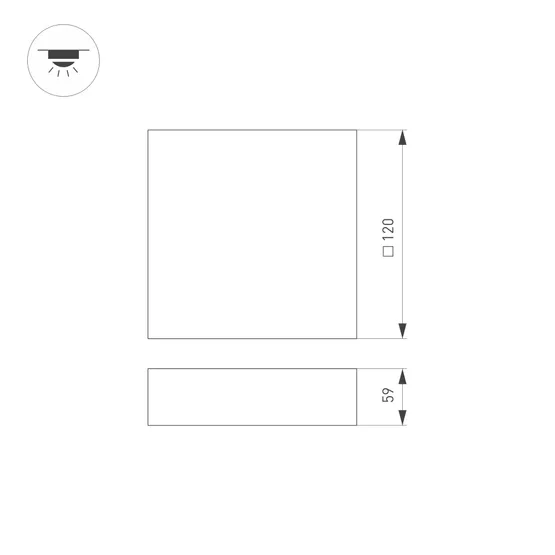 Фото #6 товара Светильник SP-QUADRO-S120x120-13W Warm3000 (BK, 120 deg, 230V) (Arlight, IP40 Металл, 3 года)